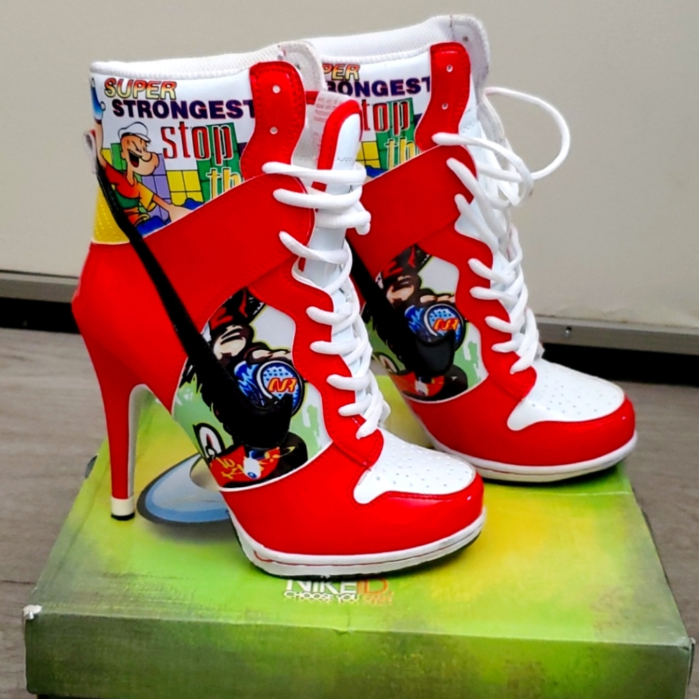 Nike Popeye Character Tennis Shoes With A Heel
